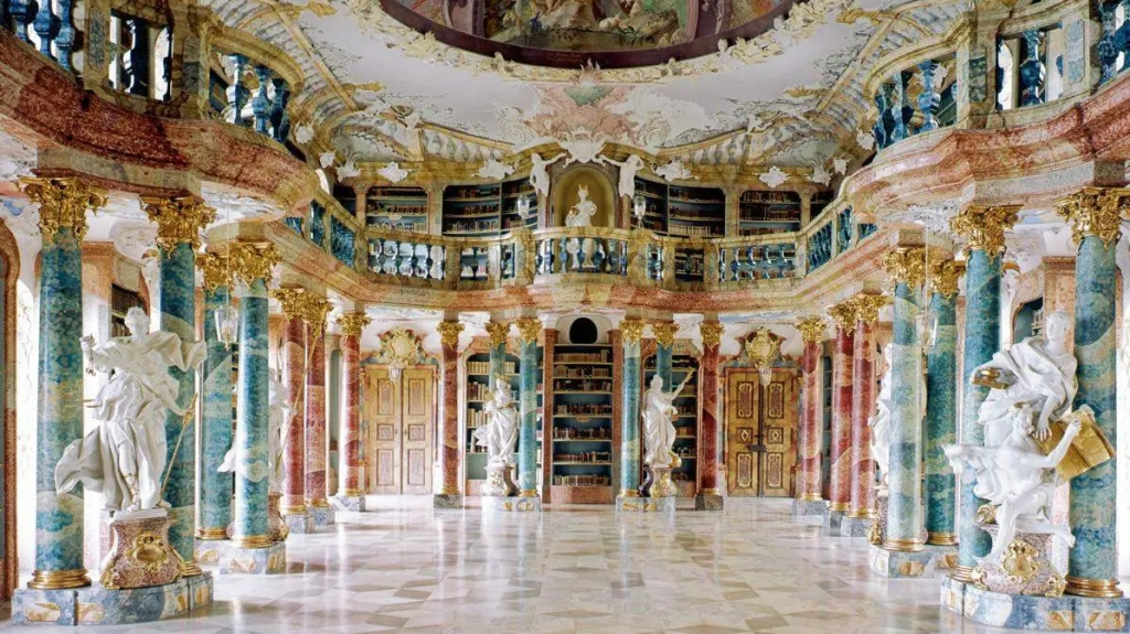 Wiblinglen Abbey Library – Ulm, Germany (Rococo style)